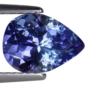 Piedra preciosa de tanzanita bloque D natural de 2,17 quilates corte pera violeta verde claro - Imagen 1 de 2