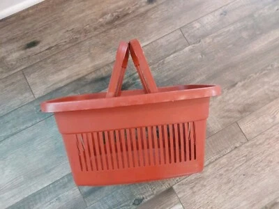 Vintage Redbrown Rubbermaid 18"Shopping Laundry Basket Carrying Handles 2686 USA - Image 1 of 4