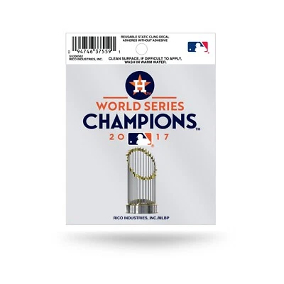 Houston Astros 2017 World Series Champions Static Cling Sticker Decal Window  - Image 1 of 2