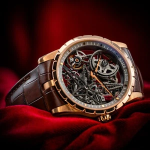 Roger Dubuis Excalibur Monobalancier 42 18kt Rose Gold Skeleton RDDBEX0954 B&P - Picture 1 of 20