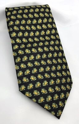 Vintage Museum Artifacts Hand Made All Silk Frog Neck Tie - Image 1 of 4