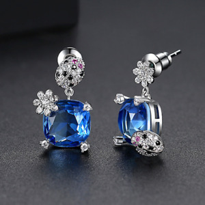 Copper Inlaid Zircon Earrings Flowers Insect Fashion Women's Gold Plated Jewelry