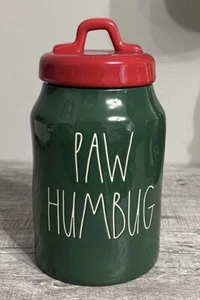Rae Dunn “Paw Humbug” Pet Treat Canister Christmas 8” Tall NEW IN ORIG BOX - Picture 1 of 2