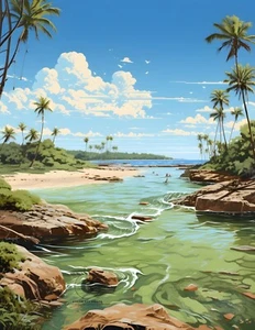 Biscayne National Park Florida acquamarina paese delle meraviglie stampa artistica giclée 8,5X11 - Foto 1 di 2