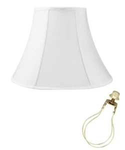 6x12x9" CLIP-ON FITTER White Shantung Bell Lampshade - Picture 1 of 5