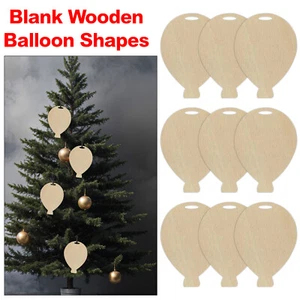 Madera de abedul cortada con láser en blanco con forma de globo adornos de madera - Imagen 1 de 15
