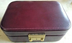 EUC TIFFANY & CO GERMANY LEATHER LOCK /LOCKING STORAGE BOX *NO KEY - Foto 1 di 9
