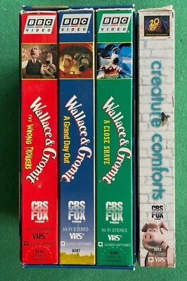 Wallace and Gromit Gift Boxed Set (VHS 3-Tape Set) Creature Comforts  +FREE DVDs - Image 1 of 3