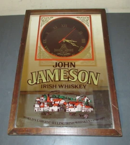 Insegna Orologio Pubblicitario Jameson Irlandese Whisky Specchio Bar Vintage Funziona Uomo Cave - Foto 1 di 4