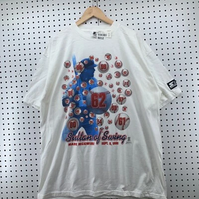 NUEVA Camisa De Colección Años 90 Mark Mcgwire Starter Para Hombre Grande Blanca Nueva Con Etiquetas 24x32 Foto 1 de 4