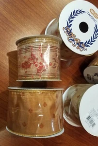 Sheer Ribbon Roll with Wired Edges - Wreath Making - 2 Designs - You Choose - Picture 1 of 5