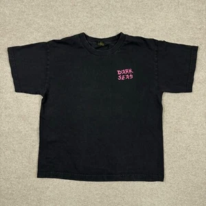 DARK SEAS Youth Shirt Size XL Black Short Sleeve Crew Neck Kraken Fishing Boys - Picture 1 of 8