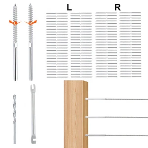 VEVOR Cable Railing Kit 1/8" 122 PCs Deck Railing T316 Stainless Steel Lag Screw - Picture 1 of 12