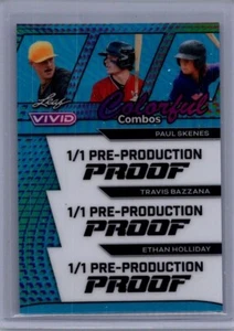Skenes Bazzana Holliday 2024 Leaf Vivid Baseball 1/1 Pre Production Proof - Picture 1 of 1