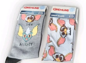Warner Bros Gremlins Characters Gizmo & Gizmo & Spike Unisex Crew Socks Sz 9-13 - Picture 1 of 6