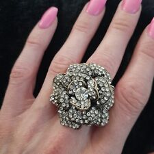 Designer Rose Crystal Ring