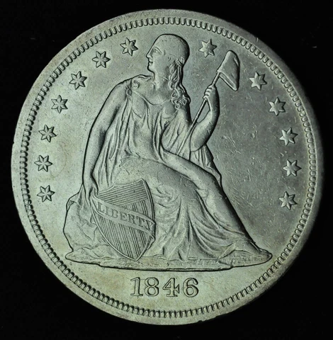 1846 O Liberty Seated Dollar - XF AU Cover