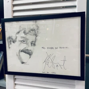 Kurt Vonnegut Pencil Drawing • Signed And Inscribed By Vonnegut • Framed - Picture 1 of 7