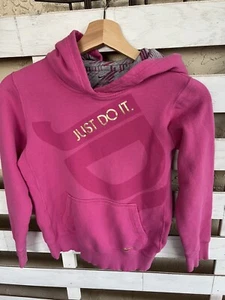Nike Hoodie Sweatshirt Girls Just Do It Pink Long Sleeves Size M - Picture 1 of 11