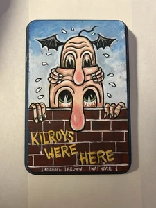 Dipinto a mano acrilico su legno Kilroys Were Here dipinto di Michael Brown - Foto 1 di 2
