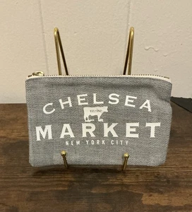 A HTF Rare Low Stock Chelsea Market New York Small Zip Denim Fabric Pouch - Picture 1 of 3