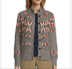 L.L. Cardigan Bean Signature Fisherman Fair Isle nuovo con etichetta 1x - Foto 1 di 11