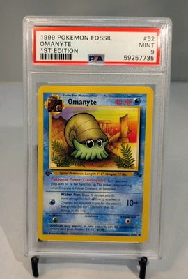 1999 POKEMON FOSSIL OMANYTE  #52 1st Edition PSA 9 - Image 1 of 2