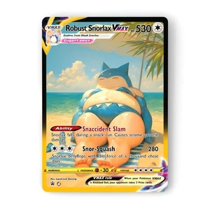 Robust Pokémon Snorlax – Custom Holographic Fan-Art Funny Meme Card - Picture 1 of 5
