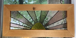 Handmade Stained Glass Wood Frame ^High Quality Glass^ Lead Copper Foil Method - Picture 1 of 8