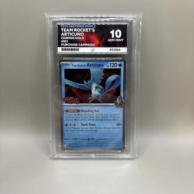 Team Rockets Articuno 051/182 Cosmos Holo Pokémon Card Purchase ACE 10 🔥 - Image 1 of 4