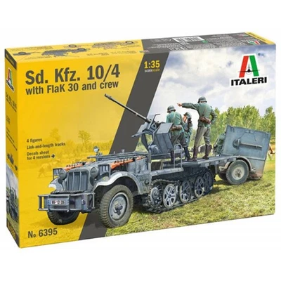 Modello Semovente Sd.kfz.10/4 Con Flak 30 E Equipaggio |italeri|6395| 1:35 Maq - Immagine 1 di 4