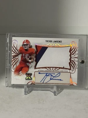 2021  Trevor Lawrence Leaf Trinity Auto RPA  Patch Rookie Rc AUTO SHIPS SAME DAY - Image 1 of 4