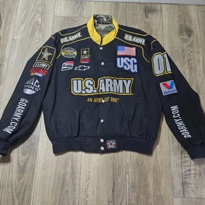 Vintage 2004 US Army 01 JH Design Nascar Racing Jacket Reversible Size L Rare - Picture 1 of 13