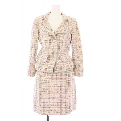 【Gonne】CHANEL 2012 Modello Tuta Sartoriale Giacca Gonna Stretta Mini Tweed Taglia