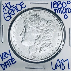 1880 O MICRO O MORGAN SILBER DOLLAR AUTHENTISCH HOHE QUALITÄT US-PRÄGEANSTALT SCHLÜSSELDATUM 6987 - Bild 1 von 3