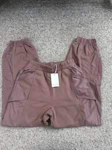 Emory Park W Medium Mauve Mokka Cargo Jogger Lounge Neu mit Etikett Seiteneinsatz Satin Tasche - Bild 1 von 6