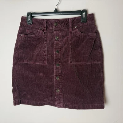 Falda de Pana Sonoma Talla 4 Botones Bolsillos Frontales Rojo Baya Algodón Mezcla Spandex Foto 1 de 4