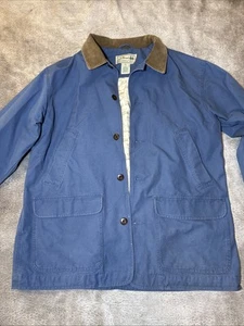 Vintage L.L. Bean Chore Coat Corduroy Barn Jacket Flannel Lined Blue X- Large - Picture 1 of 3