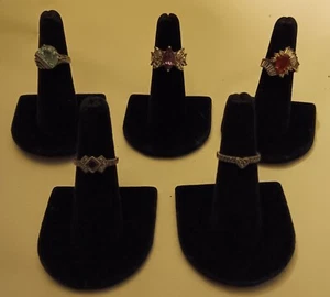 Vtg Lot Of 5 Sterling Silver 925 Rings All Size 6 - Picture 1 of 6