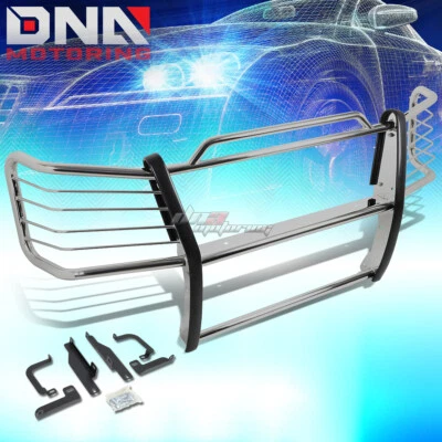 FOR 03-07 SILVERADO 1500HD/2500 BLACK COATED MILD STEEL FRONT GRILL GUARD FLAME - Image 1 of 4