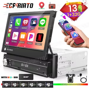 DAB+ 32G 1 DIN 7 Zoll Flip Out Android 13 Carplay Autoradio GPS NAVI WIFI FM KAM - Bild 1 von 21