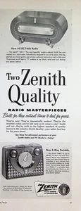 VINTAGE 1950s Print Ad ~ Zenith Quality Radio ~ Built for these critical times.. - Picture 1 of 1