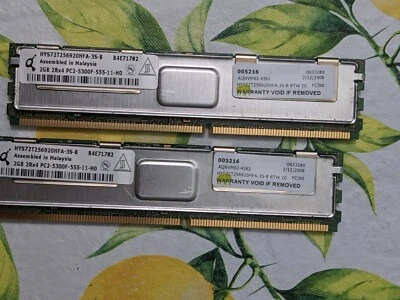 Dell 4GB (2 x 2GB) 2Rx4 PC2-5300F DDR2-RAM MEMORY - Image 1 of 4