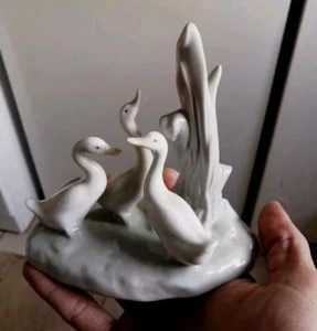 NAO by Lladro Vintage Porcelain “Three Geese in the Reeds” Figurine #0006 super! - Picture 1 of 5