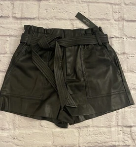 Silent New York Vegan Leather Shorts with Belt NWT size 26 - Picture 1 of 9