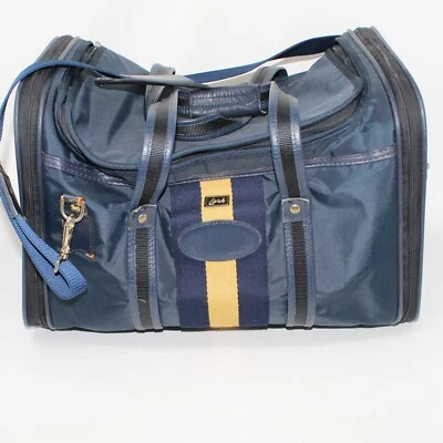 De Colección Lark Clásico Bolso de Lona Azul Doble Expansión Equipaje Fin de Semana Cremallera Completa Foto 1 de 4