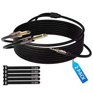 1/8 to Dual 1/4 Stereo Cable 4 Feet (2 Pack), 3.5Mm TRS to 2 X 6.35Mm TS Mono Y - Picture 1 of 12