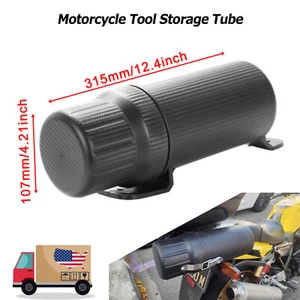 Universal Tool Storage Tube Kit Waterproof Motorcycle Canister Box+Mounting Ties - Picture 1 of 16