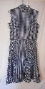 Vintage NWT Checked Dress 1960s 1970s Size 14 zip back - Picture 1 of 8