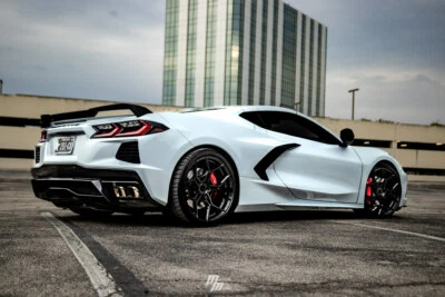 BLAQUE DIAMOND 20X9 BD-F25 ONE WHEEL BLACK CONCAVE WHEELS RIMS FITS C8 CORVETTE - Изображение 1 из 4